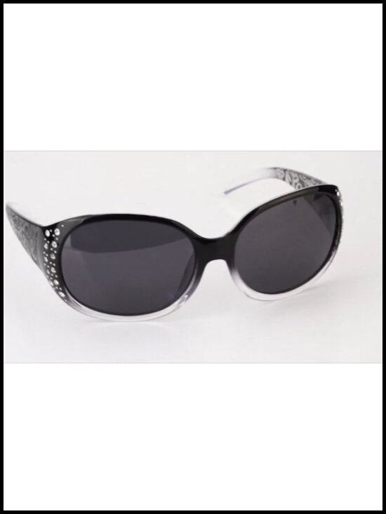 Polarized Sunglasses for Women Rhinestone Oval Retro Shades Wrap Around UV400
